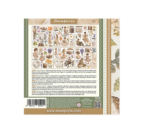 Assortiment de Rub On Stamperia &laquo; Flowers and Poems &raquo;