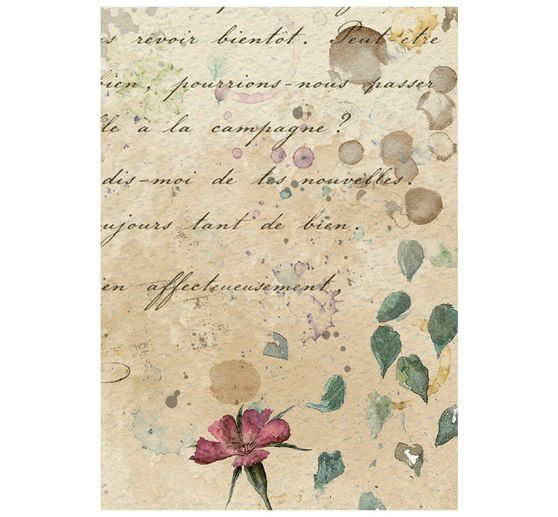 Stamperia Motif straw silk assortment "Flowers and Poems", DIN A6, set of 8