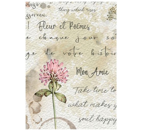 Stamperia Motif straw silk assortment "Flowers and Poems", DIN A6, set of 8