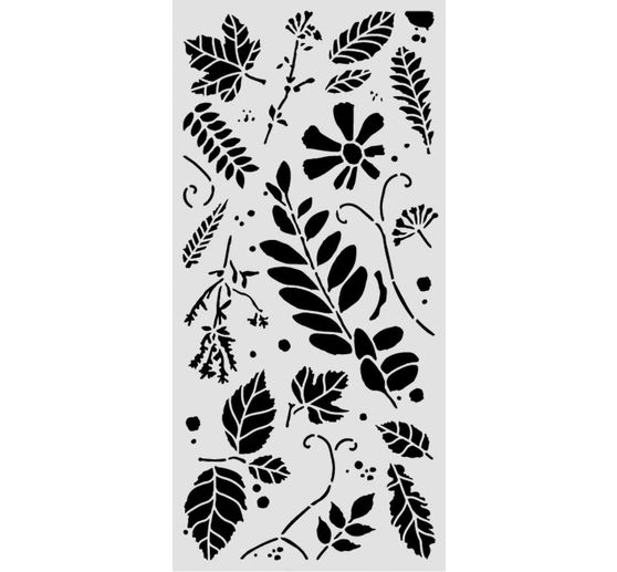 Stamperia Stencil "Flowers and Poems - Mixed Leaves", 12 x 25 cm