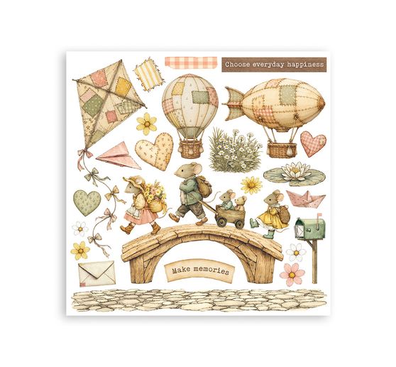 Assortiment de Rub On Stamperia &laquo; Cozy Family &raquo;