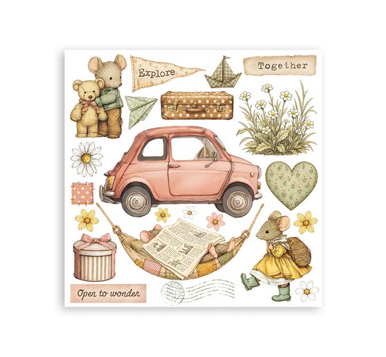 Assortiment de Rub On Stamperia &laquo; Cozy Family &raquo;