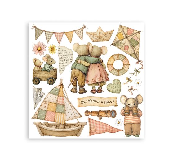 Assortiment de Rub On Stamperia &laquo; Cozy Family &raquo;