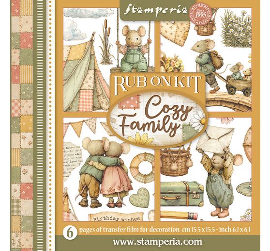 Assortiment de Rub On Stamperia &laquo; Cozy Family &raquo;