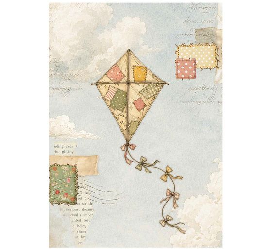 Stamperia Motif straw silk assortment "Cozy Family", DIN A6, set of 8