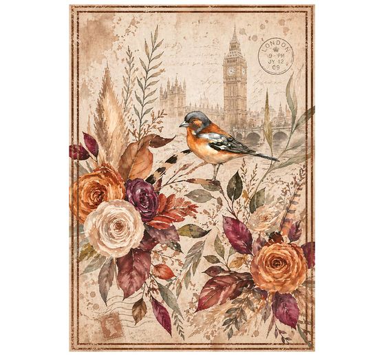 Stamperia Motif straw silk assortment "Our Way", DIN A6, set of 8