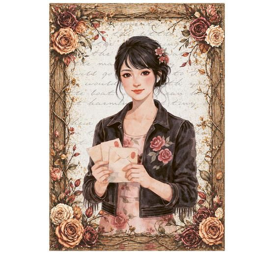 Stamperia Motif straw silk assortment "Our Way", DIN A6, set of 8