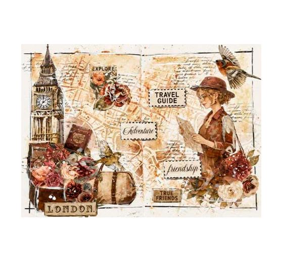 Pochoir Stamperia &laquo; Our Way - Street Map &raquo;, 20 x 25 cm