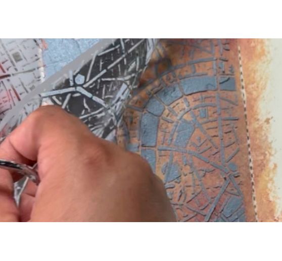 Pochoir Stamperia &laquo; Our Way - Street Map &raquo;, 20 x 25 cm