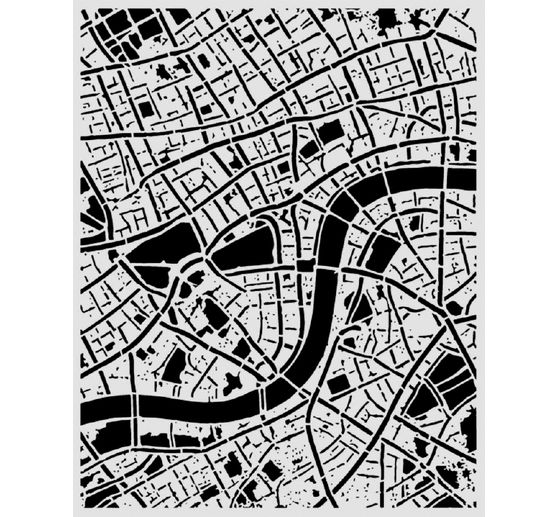 Pochoir Stamperia &laquo; Our Way - Street Map &raquo;, 20 x 25 cm