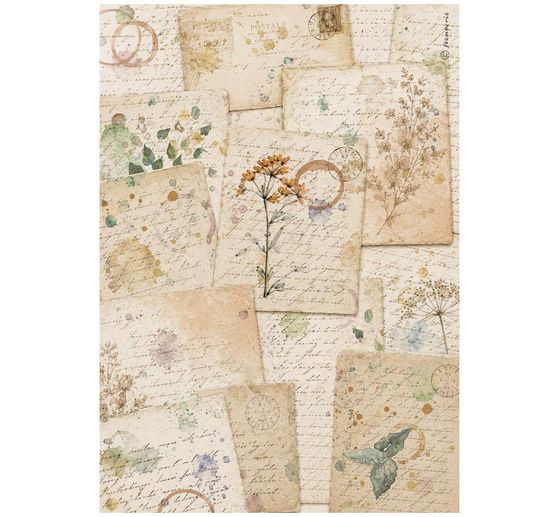 Stamperia Motif straw silk assortment "Flowers and Poems", DIN A4, set of 6
