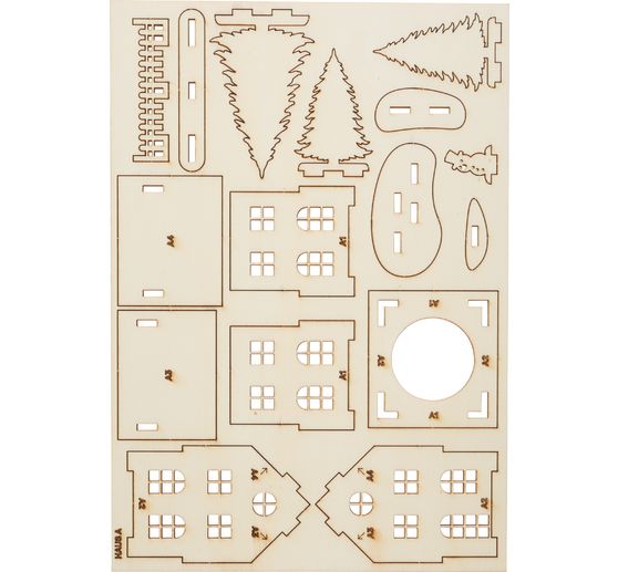 Wooden building kit "Winter Village"
