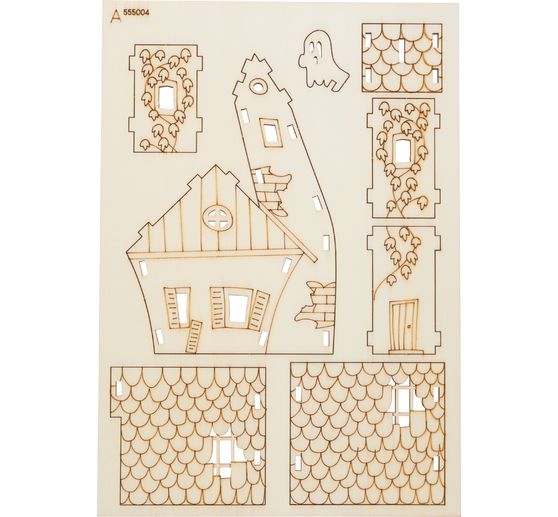 D&eacute;coration &agrave; embo&icirc;ter en bois &laquo; Maison d&rsquo;Halloween &raquo;
