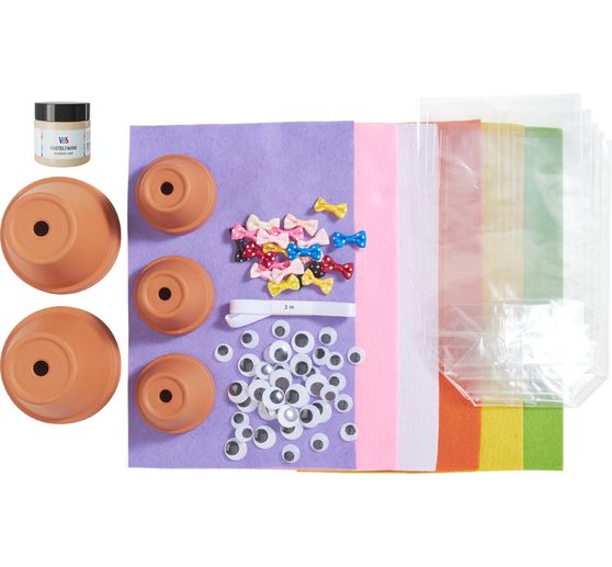 Kit cr&eacute;atif VBS &laquo; Lapins en pot en terre cuite &raquo;