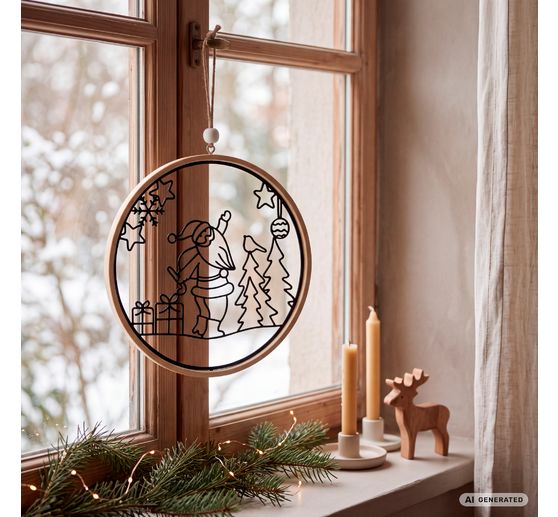 Anneau d&eacute;co motif en m&eacute;tal VBS &laquo; P&egrave;re No&euml;l &raquo;