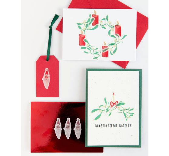 Stickers washi &laquo; Brins de gui & Bougies &raquo;