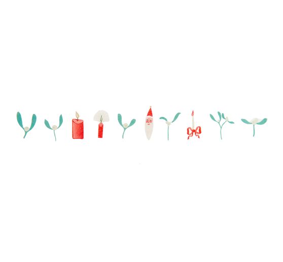 Stickers washi &laquo; Brins de gui & Bougies &raquo;