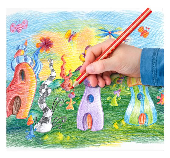 Crayons de couleur STAEDTLER &laquo; Noris Jumbo &raquo;, 10 couleurs + taille-crayon