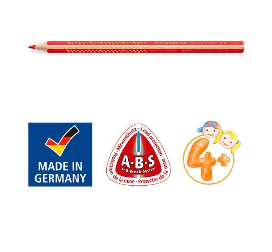 Crayons de couleur STAEDTLER &laquo; Noris Jumbo &raquo;, 10 couleurs + taille-crayon