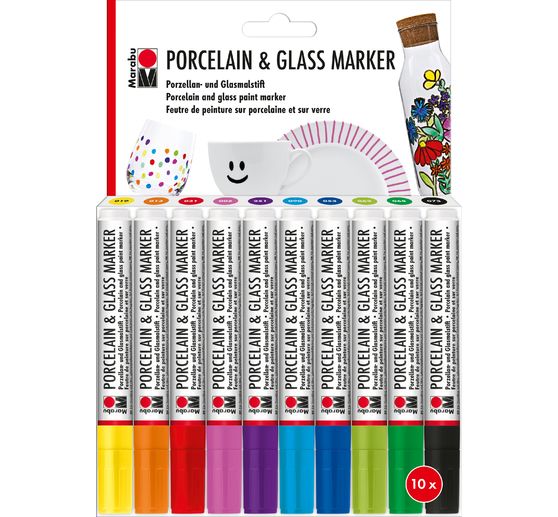 Set de marqueurs Marabu Porcelain & Glass, 10 x 3 mm