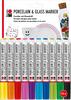 Set de marqueurs Marabu Porcelain & Glass, 10 x 3 mm