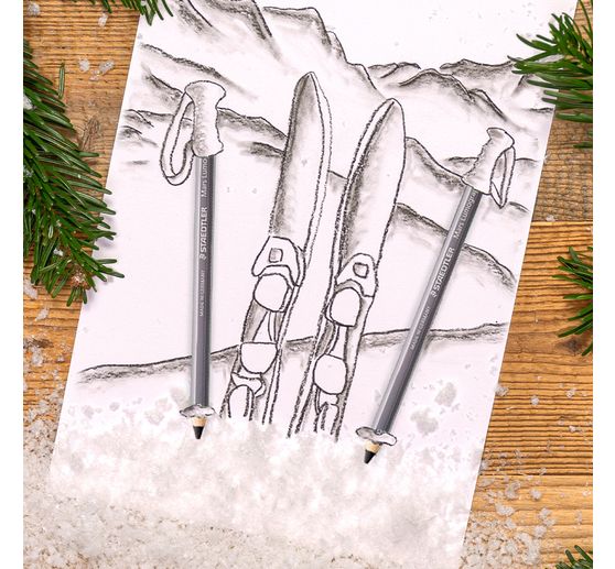 Crayons fusain STAEDTLER &laquo; Mars Lumograph &raquo; charcoal 100C, 4 pi&egrave;ces