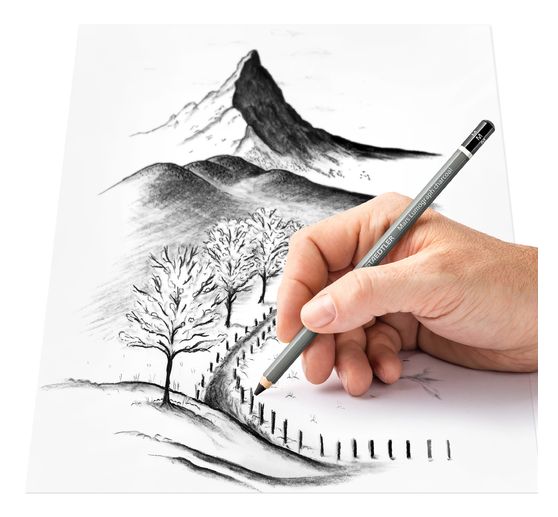 Crayons fusain STAEDTLER &laquo; Mars Lumograph &raquo; charcoal 100C, 4 pi&egrave;ces