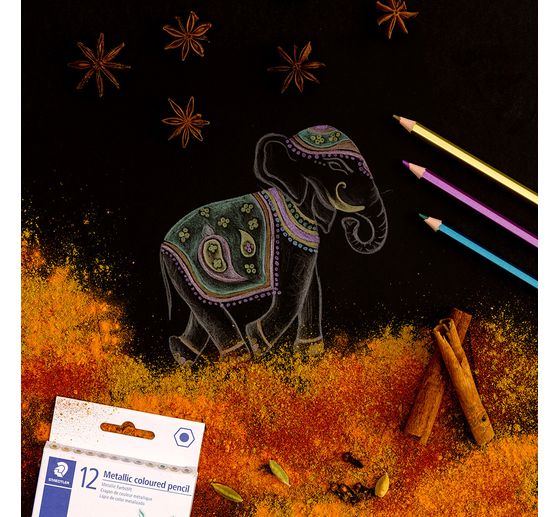 Crayons de couleur STAEDTLER &laquo; Metallic &raquo;, 12 couleurs
