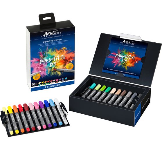 Pigment big brush pen STAEDTLER &laquo; Pigment Arts &raquo;, 20 couleurs