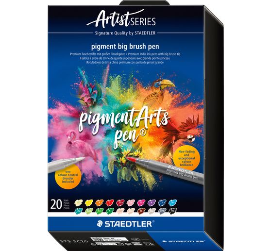 Pigment big brush pen STAEDTLER &laquo; Pigment Arts &raquo;, 20 couleurs