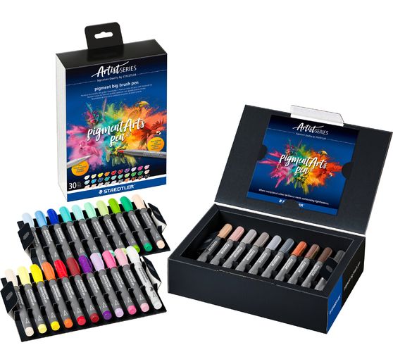 Pigment big brush pen STAEDTLER &laquo; Pigment Arts &raquo;, 30 couleurs