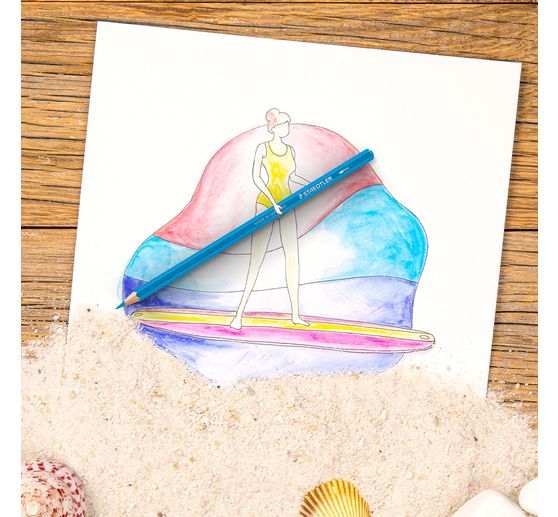 Crayons aquarellables STAEDTLER &laquo; Design Journey &raquo; dans un &eacute;tui en m&eacute;tal