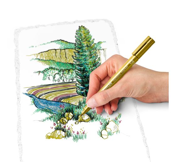 Set Metallic Marker & Pigment Liner STAEDTLER, 7 pi&egrave;ces