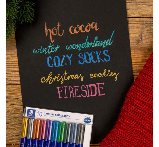 Marker STAEDTLER &laquo; Metallic Calligraphy &raquo;, 10 couleurs