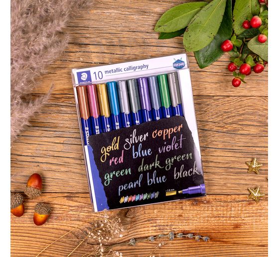 Marker STAEDTLER &laquo; Metallic Calligraphy &raquo;, 10 couleurs