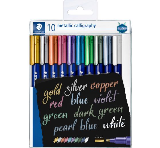 Marker STAEDTLER &laquo; Metallic Calligraphy &raquo;, 10 couleurs