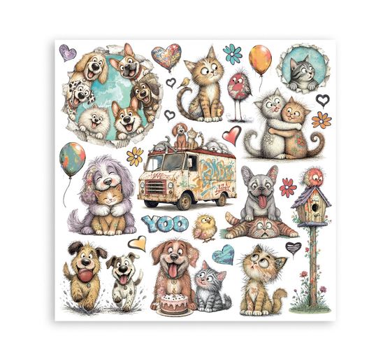 Bloc de papier scrapbooking Stamperia &laquo; Furry Friends 2 &raquo;