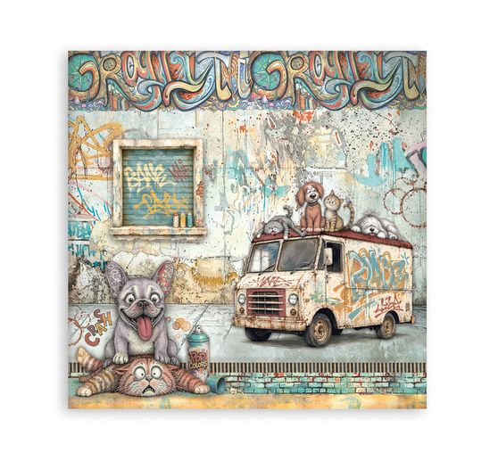 Bloc de papier scrapbooking Stamperia &laquo; Furry Friends 2 &raquo;