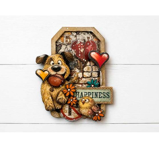 Assortiment de soies de paille &agrave; motifs Stamperia &laquo; Furry Friends 2 &raquo;, DIN A4, set de 6 pi&egrave;ces