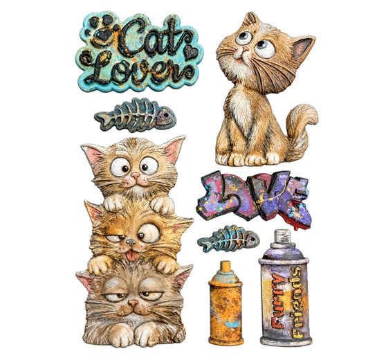 Moule en silicone A5 Stamperia &laquo; Furry Friends 2 - Cats &raquo;
