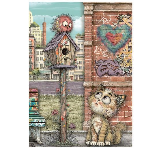 Assortiment de soies de paille &agrave; motifs Stamperia &laquo; Furry Friends 2 &raquo;, DIN A6, set de 8 pi&egrave;ces