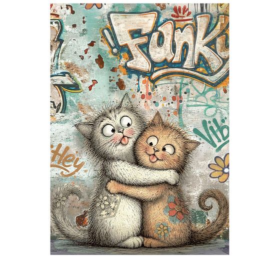 Assortiment de soies de paille &agrave; motifs Stamperia &laquo; Furry Friends 2 &raquo;, DIN A6, set de 8 pi&egrave;ces