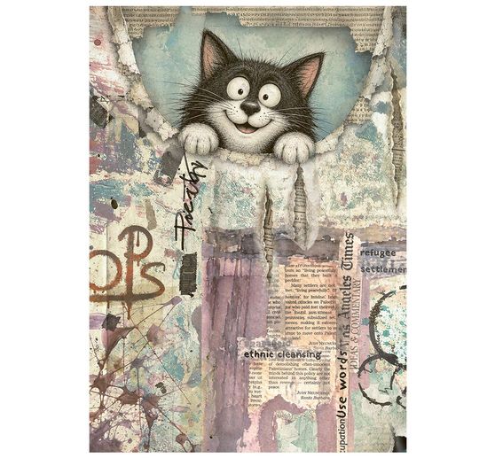 Assortiment de soies de paille &agrave; motifs Stamperia &laquo; Furry Friends 2 &raquo;, DIN A6, set de 8 pi&egrave;ces