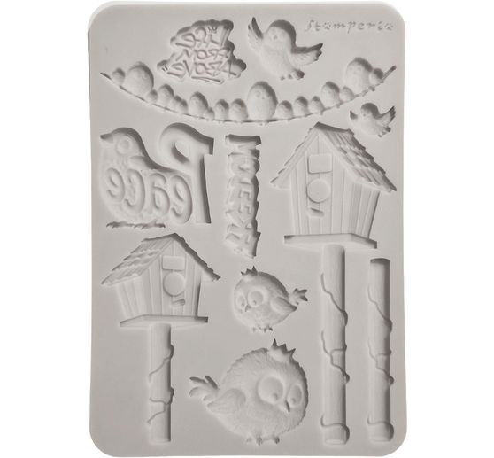 Moule en silicone A5 Stamperia &laquo; Furry Friends 2 - Birds &raquo;