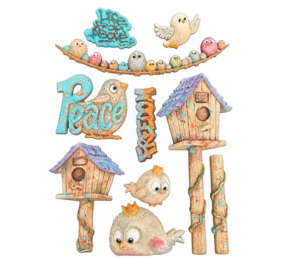 Moule en silicone A5 Stamperia &laquo; Furry Friends 2 - Birds &raquo;