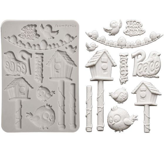 Moule en silicone A5 Stamperia &laquo; Furry Friends 2 - Birds &raquo;
