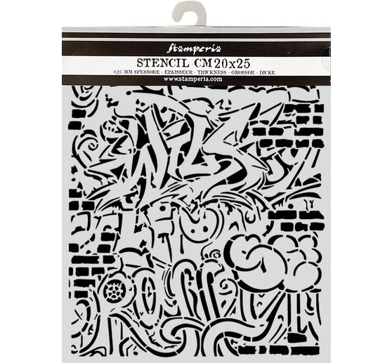 Pochoir Stamperia &laquo; Furry Friends 2 - Graffiti &raquo;, 20 x 25 cm