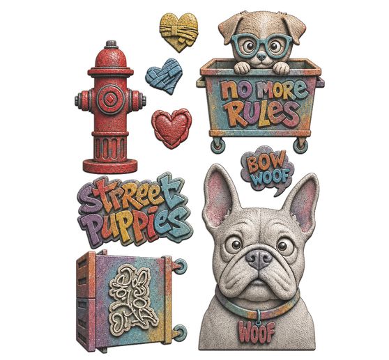 Moule en silicone A5 Stamperia &laquo; Furry Friends 2 - Dogs &raquo;
