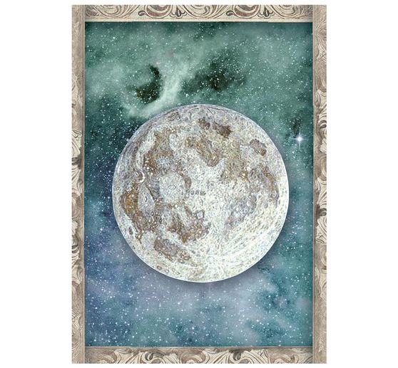 Assortiment de soies de paille &agrave; motifs Stamperia &laquo; Cosmos &raquo;, DIN A6, set de 8 pi&egrave;ces