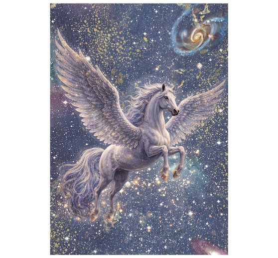 Assortiment de soies de paille &agrave; motifs Stamperia &laquo; Cosmos &raquo;, DIN A6, set de 8 pi&egrave;ces